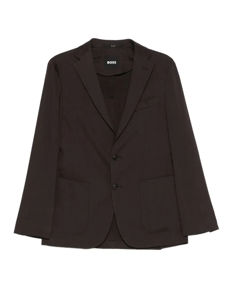 HUGO BOSS buttoned patch-pocket blazer - Braun Braun