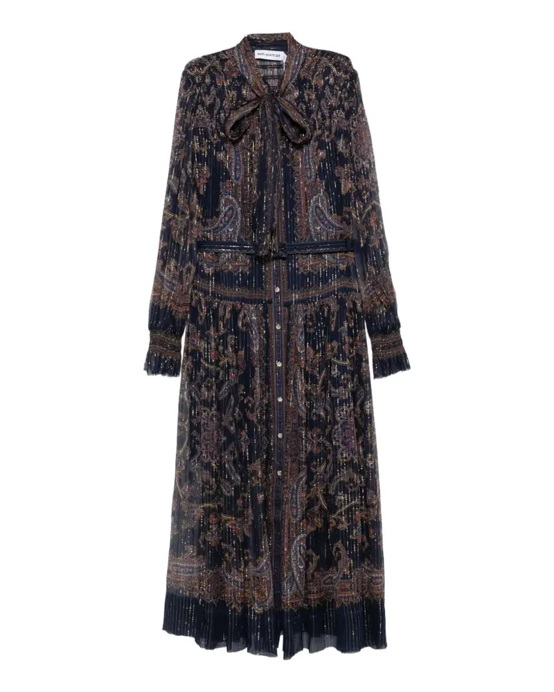 Self-Portrait Kleid mit Print - Blau Blau