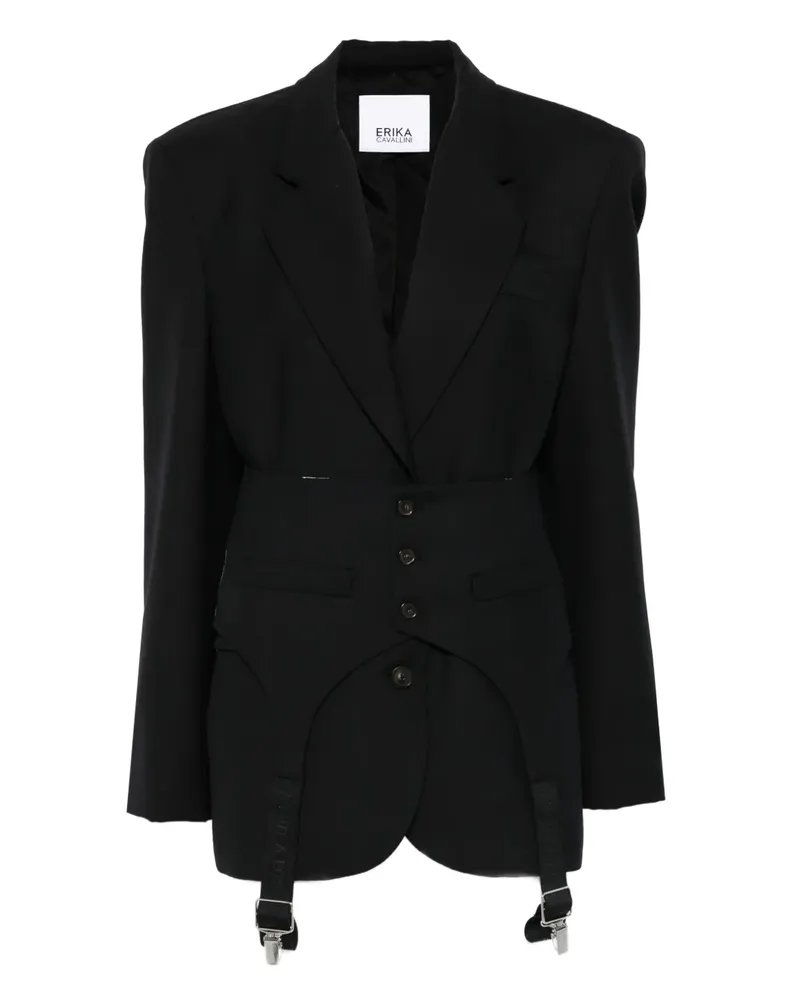 Erika Cavallini Sakko im Layering-Look - Schwarz Schwarz