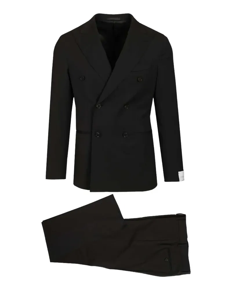 Caruso Aida double-breasted suit - Schwarz Schwarz
