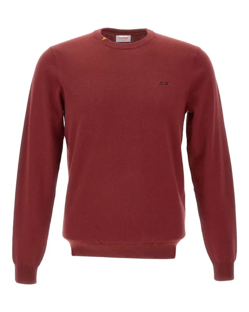 Sun68 Pullover mit gerippten Bündchen - Rot Rot