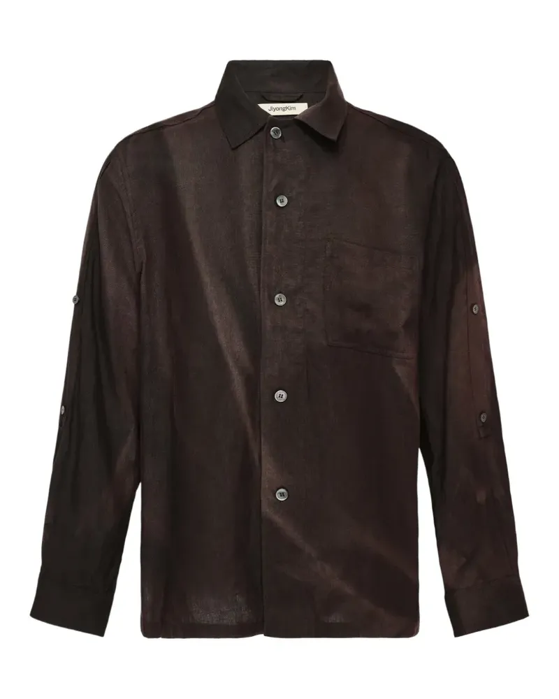 JiyongKim sun-bleached button-up shirt - Schwarz Schwarz