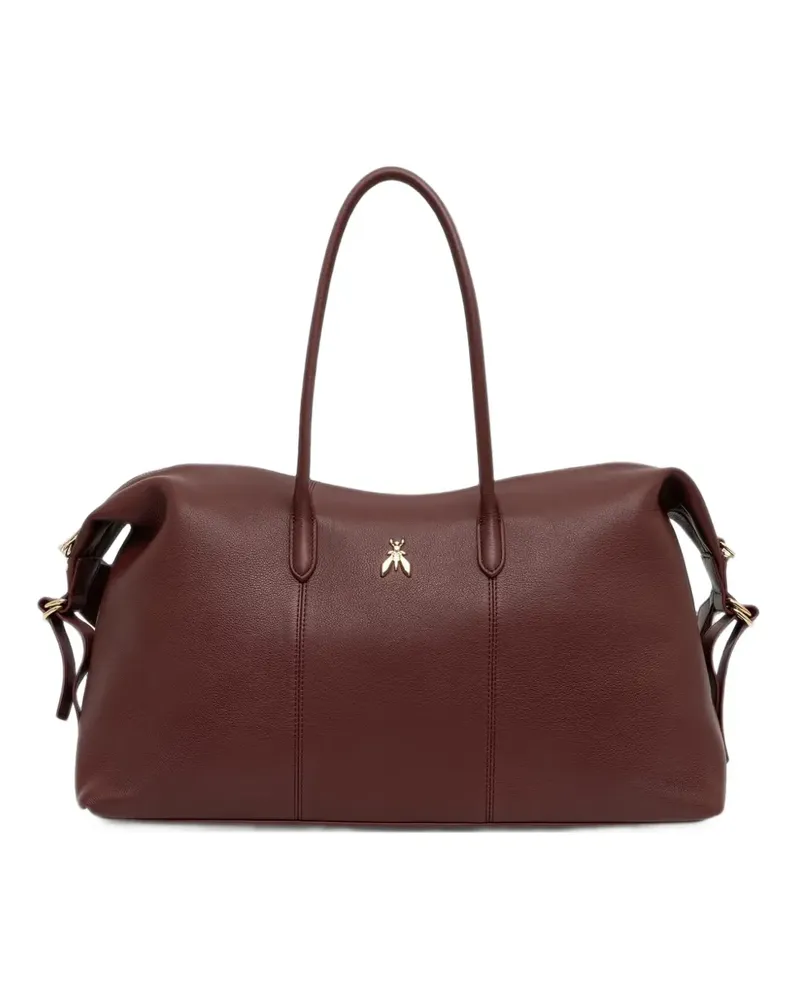 Patrizia Pepe logo-plaque leather luggage bag - Braun Braun