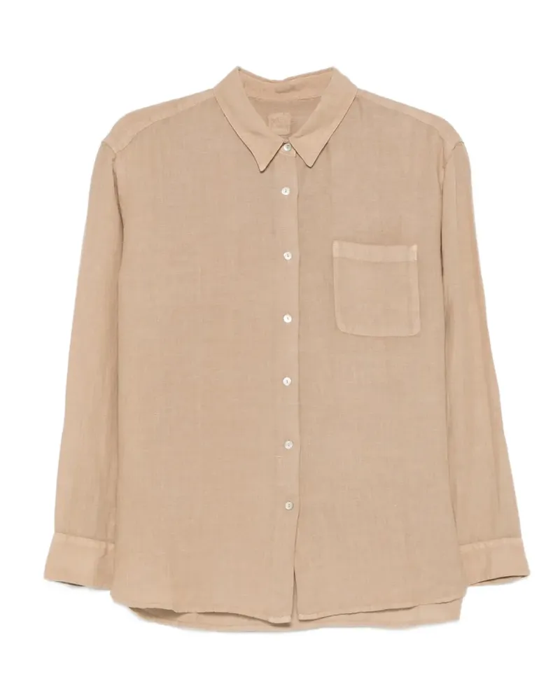 120% Lino chest-pocket linen shirt - Braun Braun