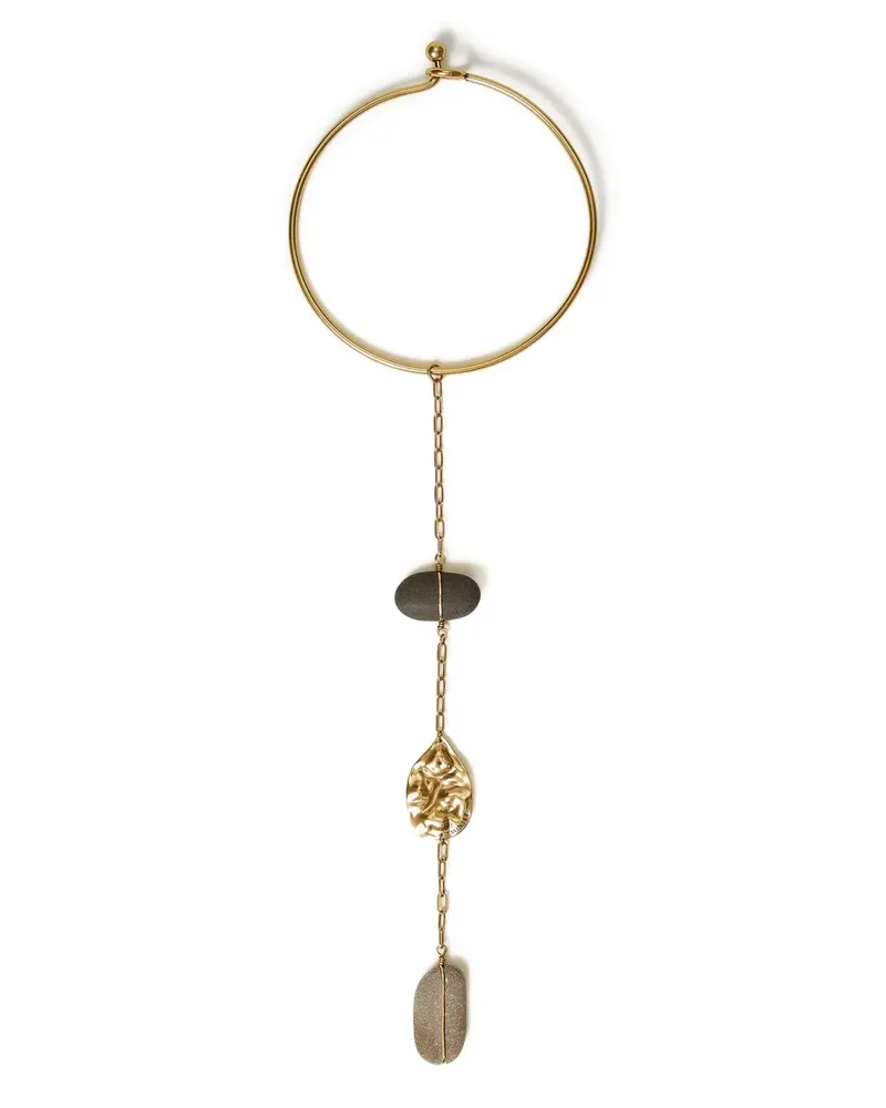 Twin-Set Halskette mit eingewickelten Steinen - Gold Gold