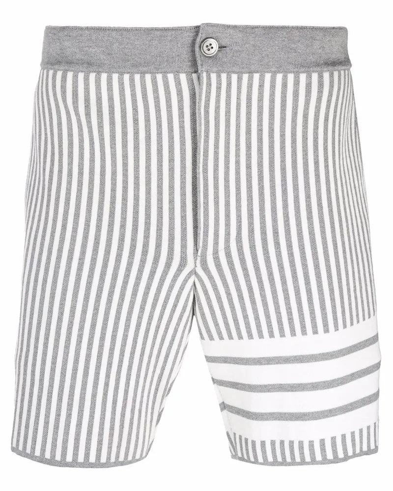 Thom Browne Jacquard-Shorts mit Streifen Grau