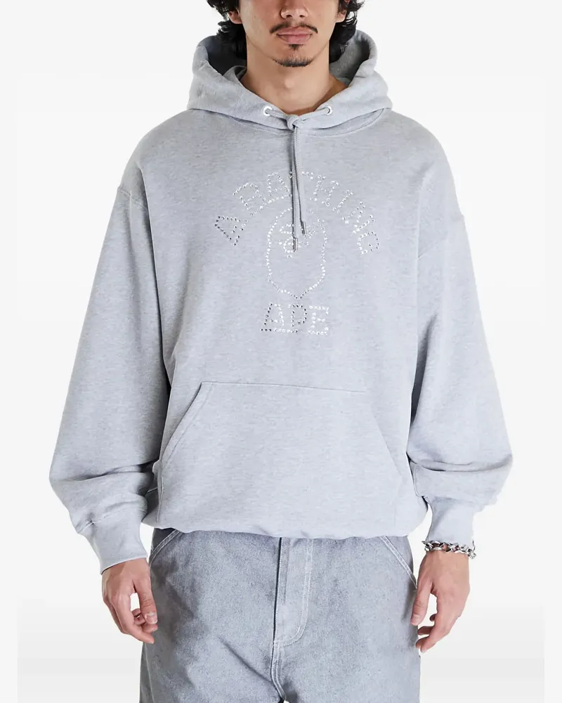BAPE Hoodie mit Strassverzierung - Grau Grau
