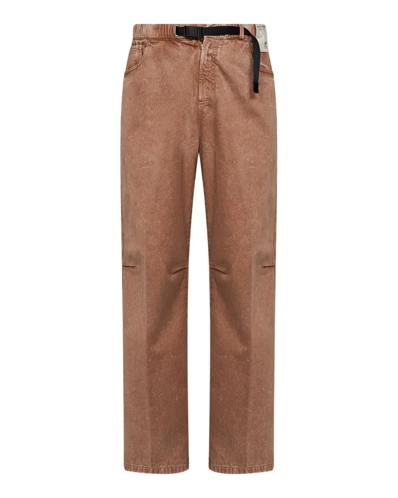 PLAN C belted faded-effect trousers - Braun Braun