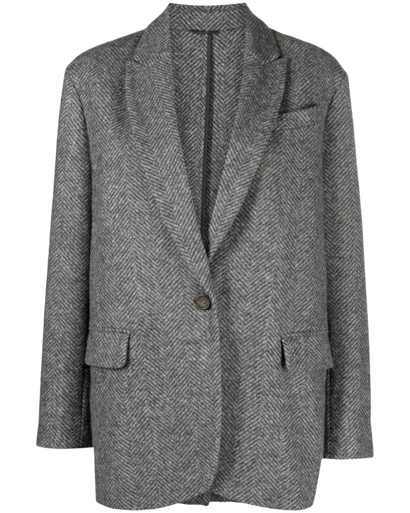 Brunello Cucinelli Einreihiger Blazer - Grau Grau