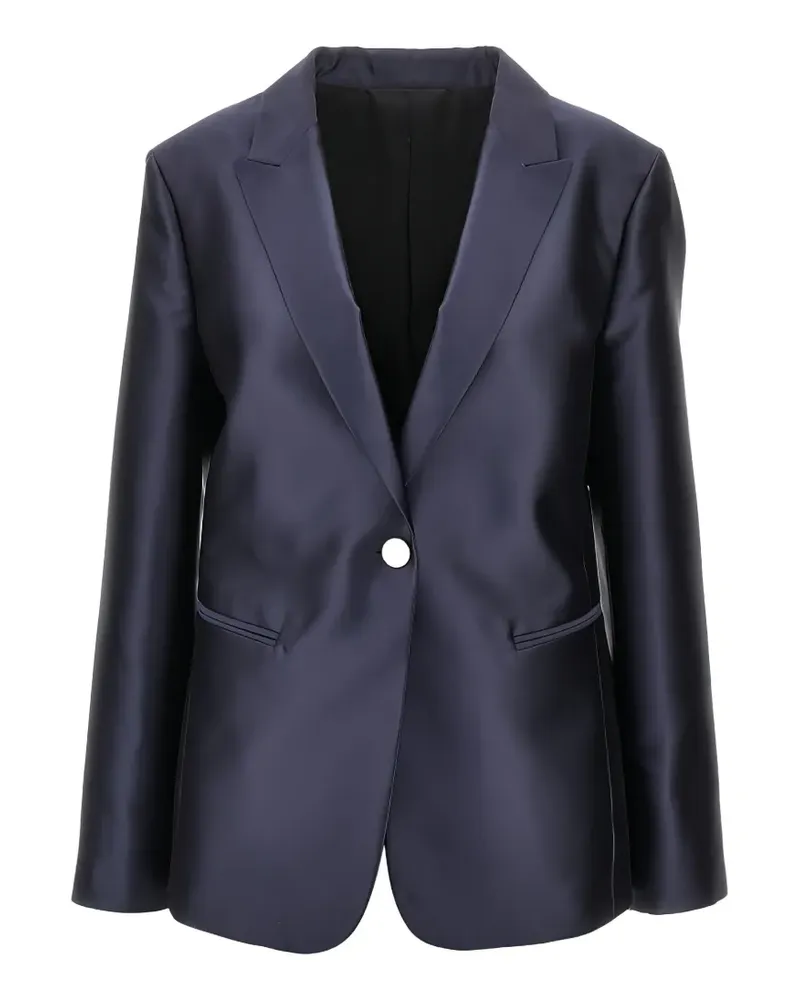 Alberta Ferretti satin-finish single-breasted blazer - Blau Blau
