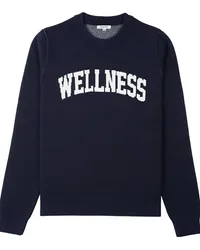 SPORTY & RICH Pullover mit Text-Print Blau