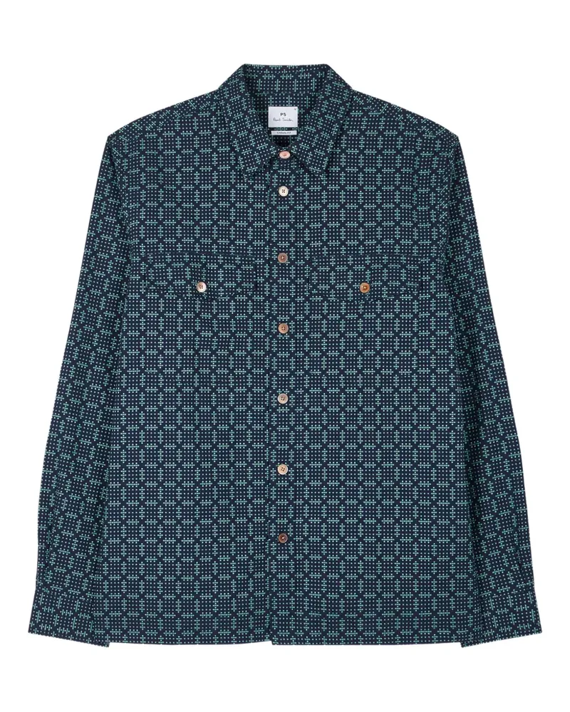 Paul Smith Hemd mit geometrischem Print - Blau Blau
