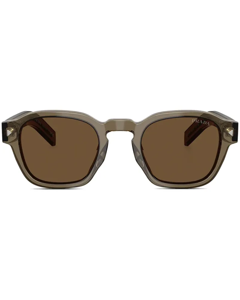 Prada Sonnenbrille mit eckigem Gestell - Braun Braun