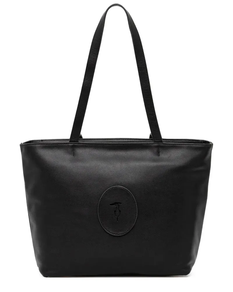 Trussardi Society Tote Bag aus Leder - Schwarz Schwarz