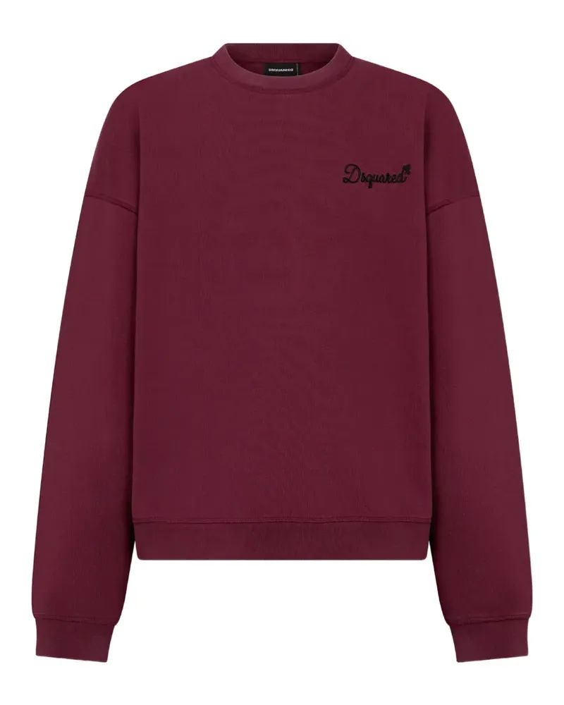 Dsquared2 Signature Relax-Fit Sweatshirt mit Rundhalsausschnitt - Rot Rot