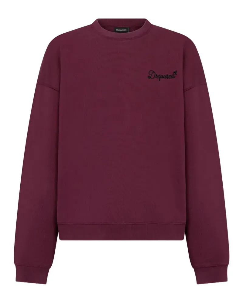 Dsquared2 Signature Relax-Fit Sweatshirt mit Rundhalsausschnitt - Rot Rot