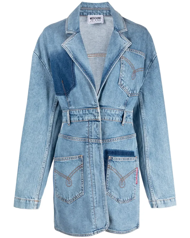 Moschino Jeans-Minikleid mit fallendem Revers - Blau Blau