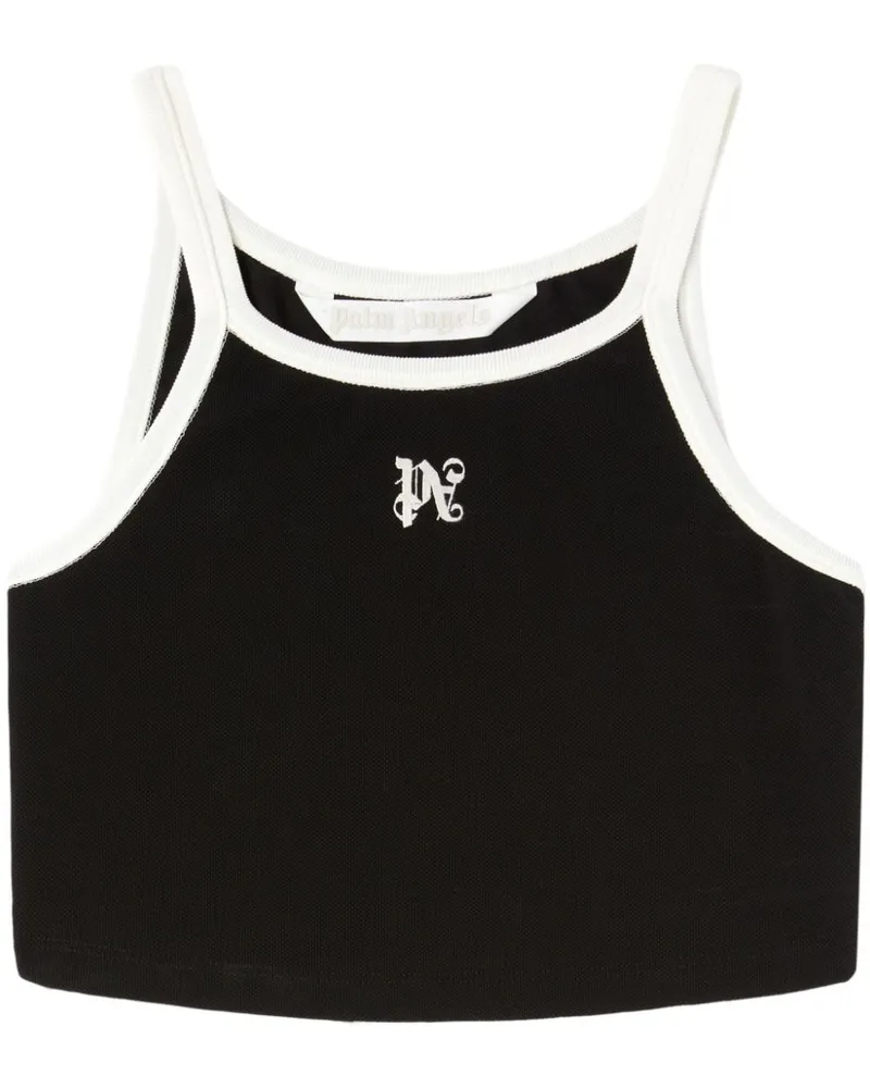 Palm Angels Cropped-Top mit Monogramm - Schwarz Schwarz