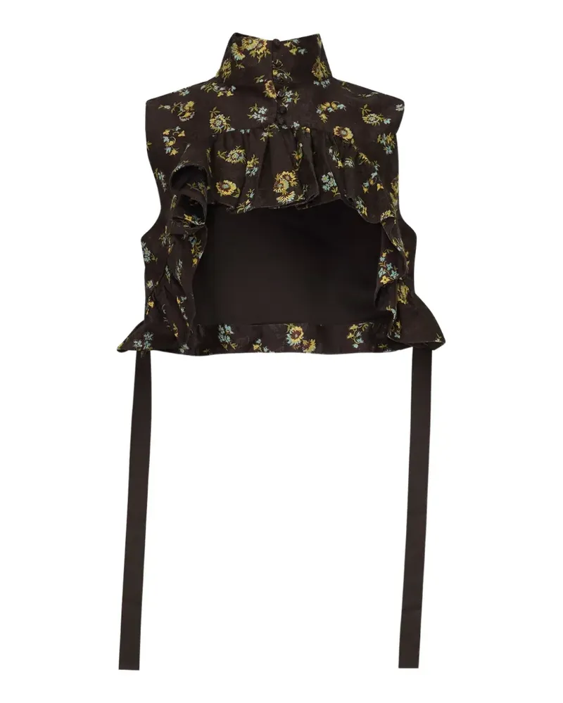 ALEMAIS Lilah ruffled floral-print top - Braun Braun