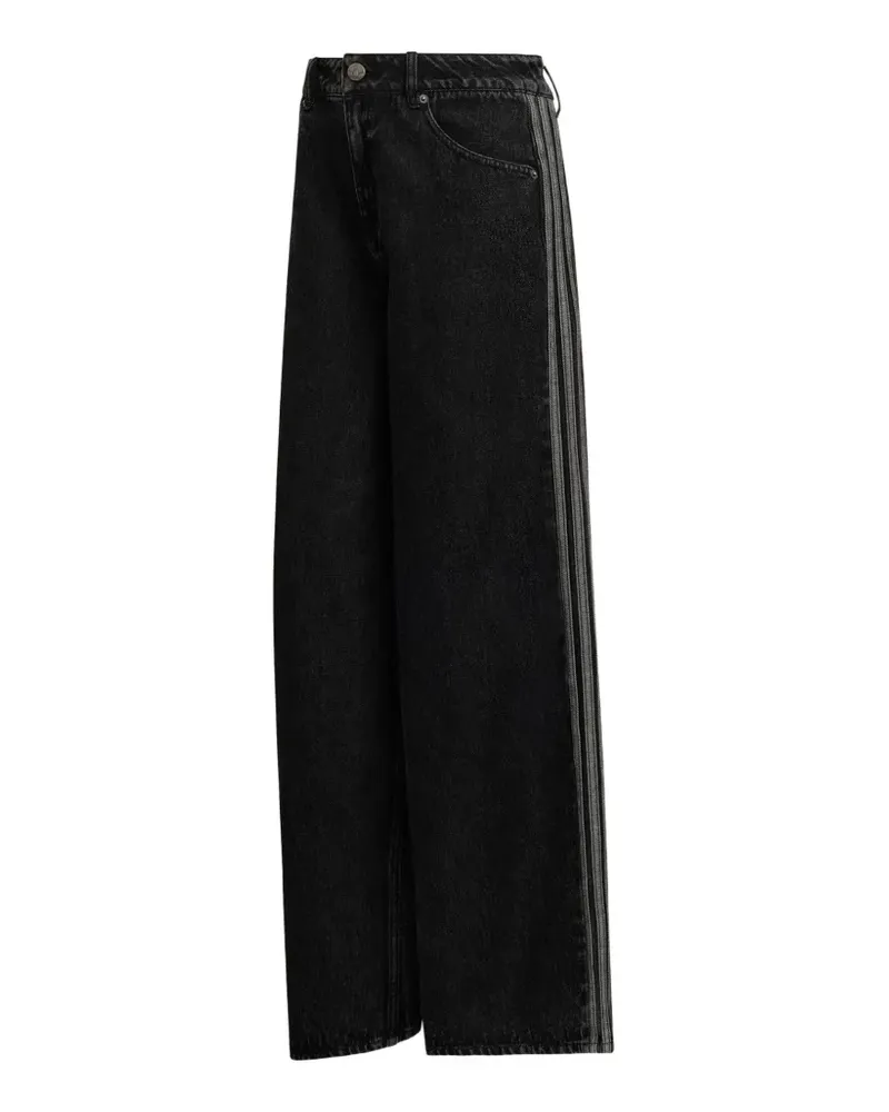 adidas Firebird Adilenium side-stripe wide-leg jeans - Schwarz Schwarz
