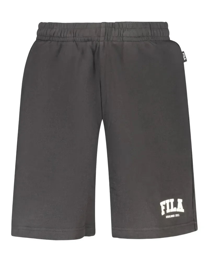 Fila logo-print cotton shorts - Schwarz Schwarz