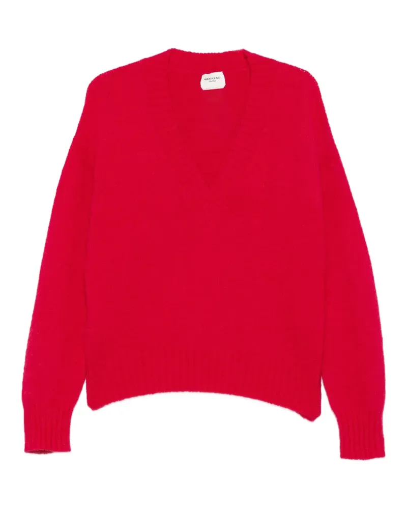 Max Mara Visita Pullover mit geripptem Saum - Rot Rot