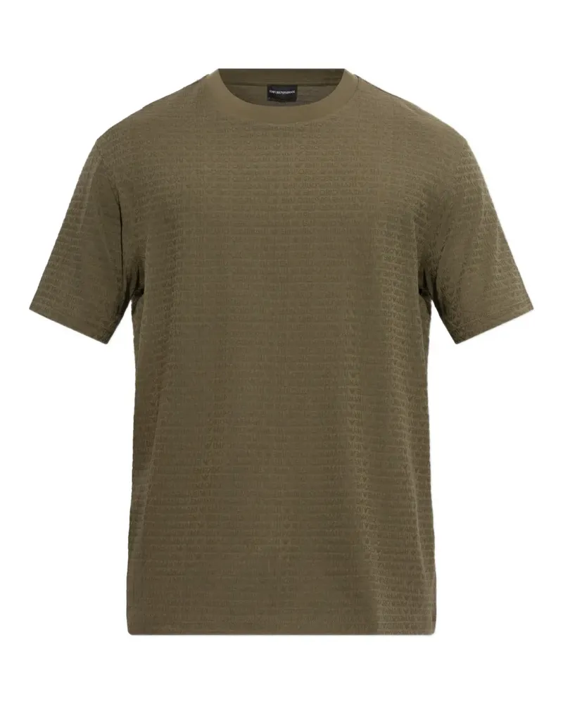Emporio Armani monogram-pattern short-sleeve T-shirt - Grün Grün