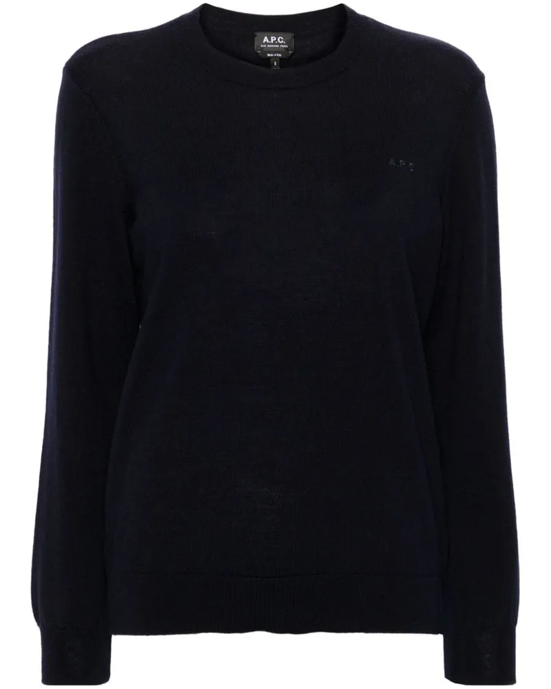 A.P.C. Pullover mit Logo-Stickerei - Blau Blau