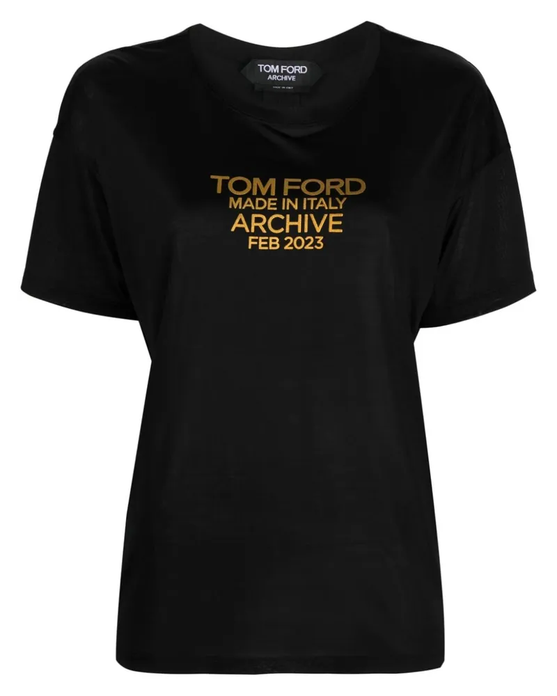 Tom Ford T-Shirt mit Logo-Print - Schwarz Schwarz