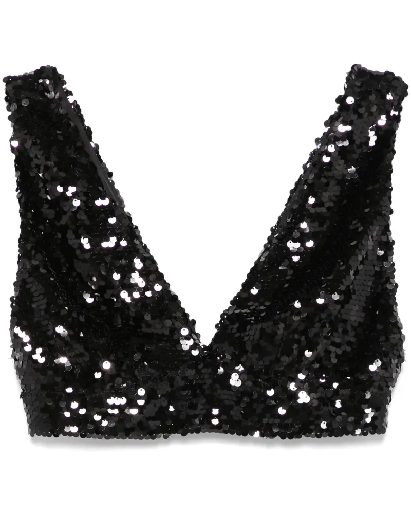 Philosophy Di Lorenzo Serafini Cropped-Top mit Pailletten - Schwarz Schwarz