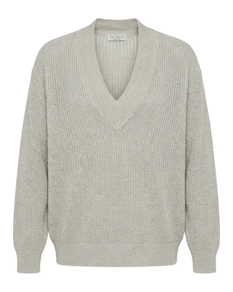 Brunello Cucinelli Pullover mit V-Ausschnitt - Grün Grün
