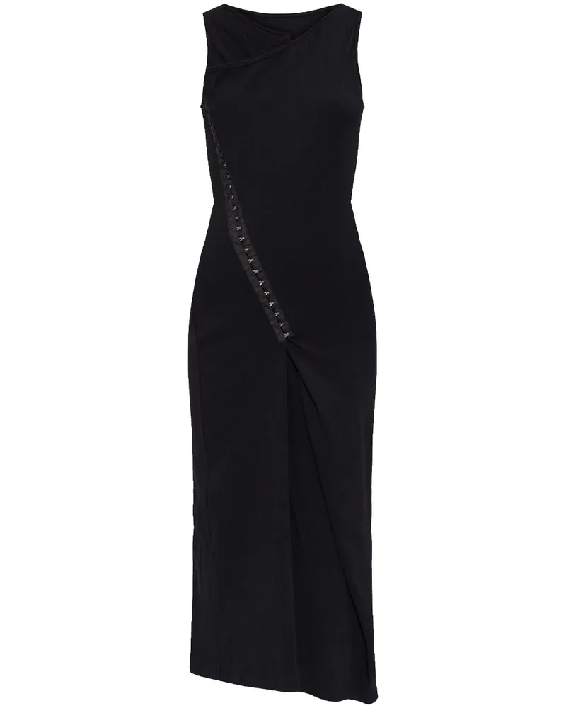 Maison Margiela Midikleid mit Einsatz im Layering-Look - Schwarz Schwarz