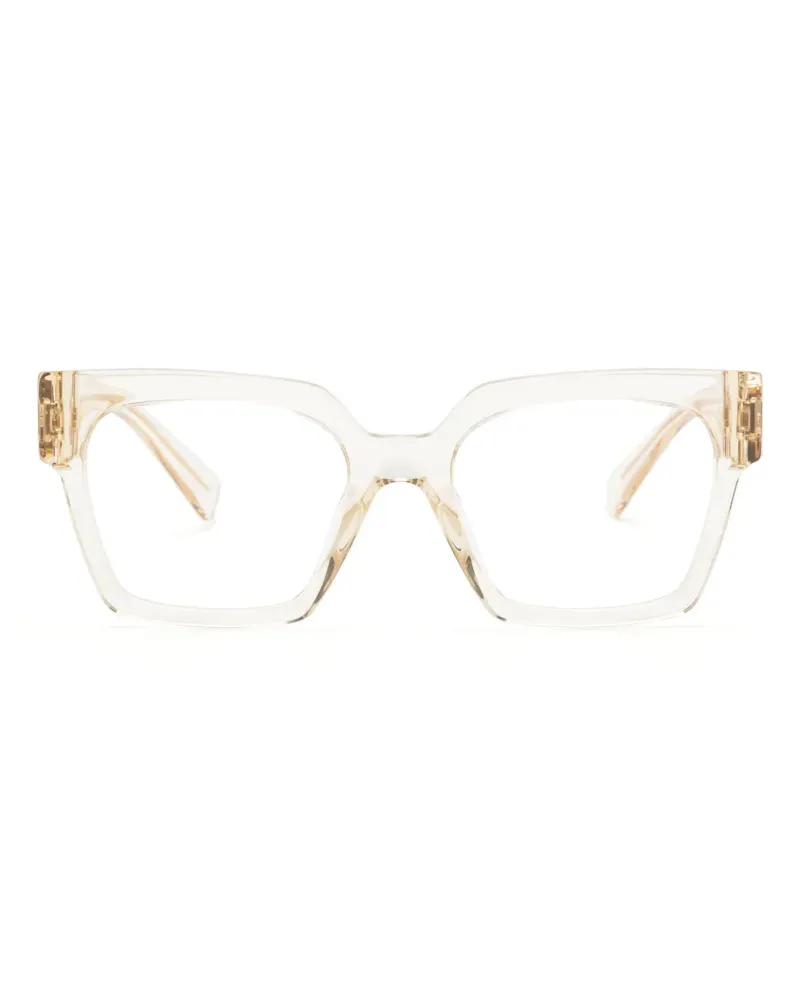 Miu Miu Transparente Brille mit eckigem Gestell - Nude Nude