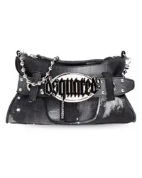 Dsquared2 Gothic Schultertasche mit Logo-Schild Schwarz