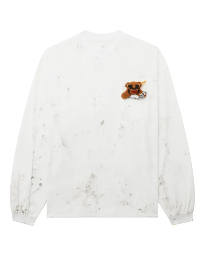 Doublet Langarmshirt mit Teddy-Tasche - Weiß Weiß