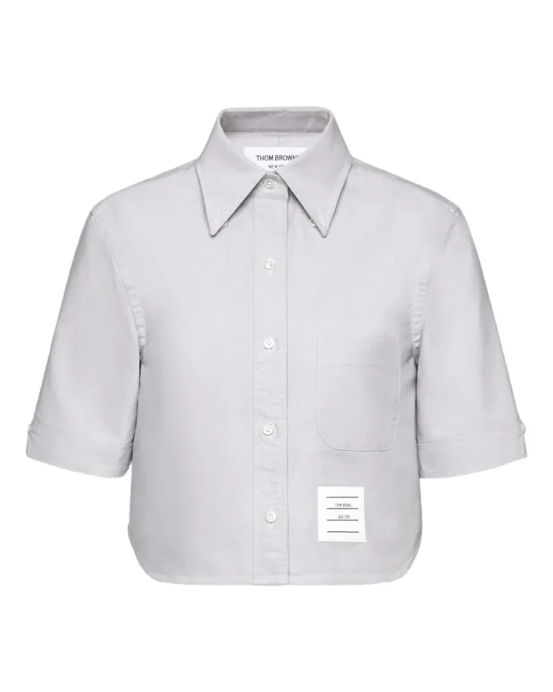 Thom Browne Oxford Cropped-Hemd - Grau Grau