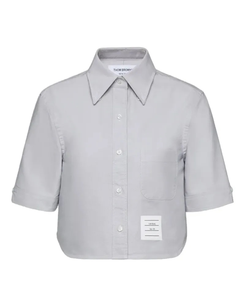 Thom Browne Oxford Cropped-Hemd - Grau Grau