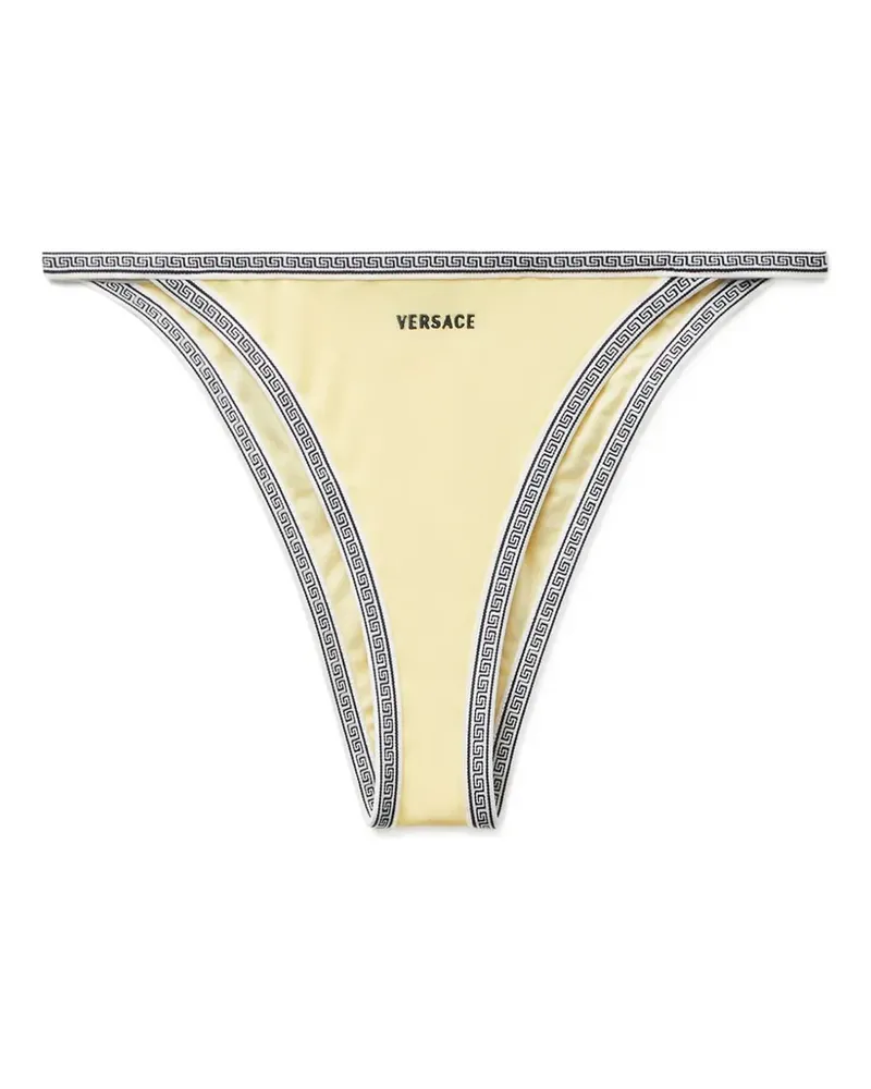 Versace Gestricktes Bikinihöschen mit Logo - Gelb Gelb