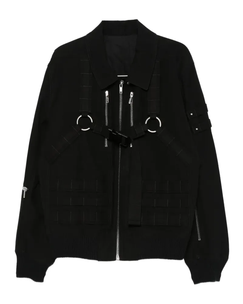Rick Owens harness-embellishment zip-up jacket - Schwarz Schwarz