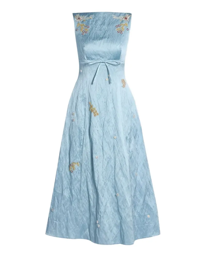Erdem embroidered textured dress - Blau Blau