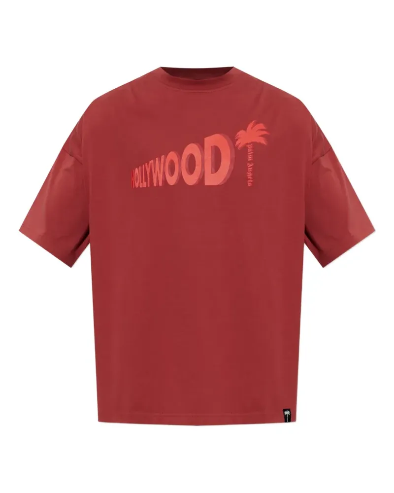 Palm Angels Sunset Blvd Palm T-Shirt mit Logo-Print - Rot Rot