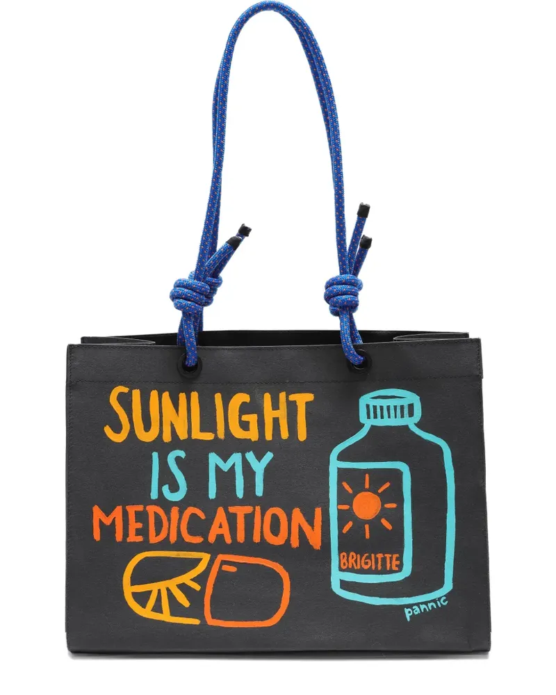 BRIGITTE rope-handle tote bag - Schwarz Schwarz