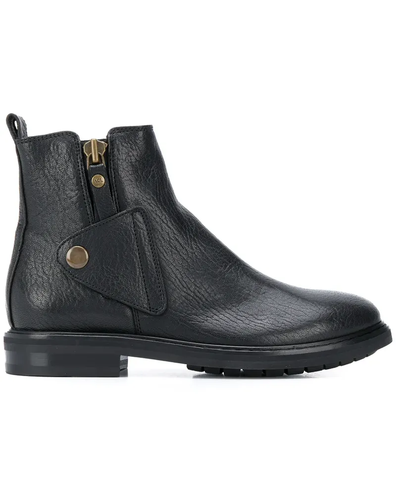 Attilio Giusti Leombruni Stiefeletten mit Knopfdetail - Schwarz Schwarz