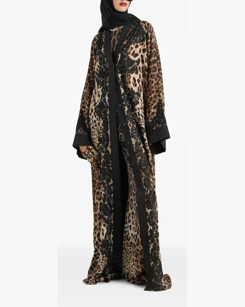 Dolce & Gabbana Charmeuse-Hose mit Leoparden-Print - Nude Nude