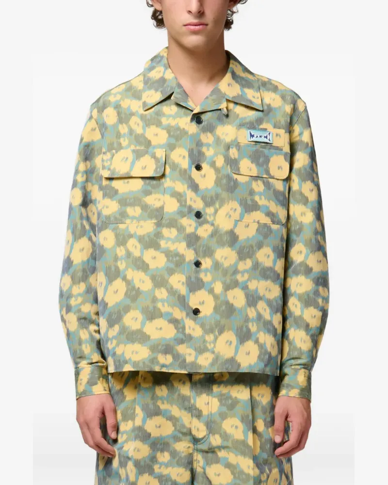 Marni Hemd mit Blumen-Print - Blau Blau