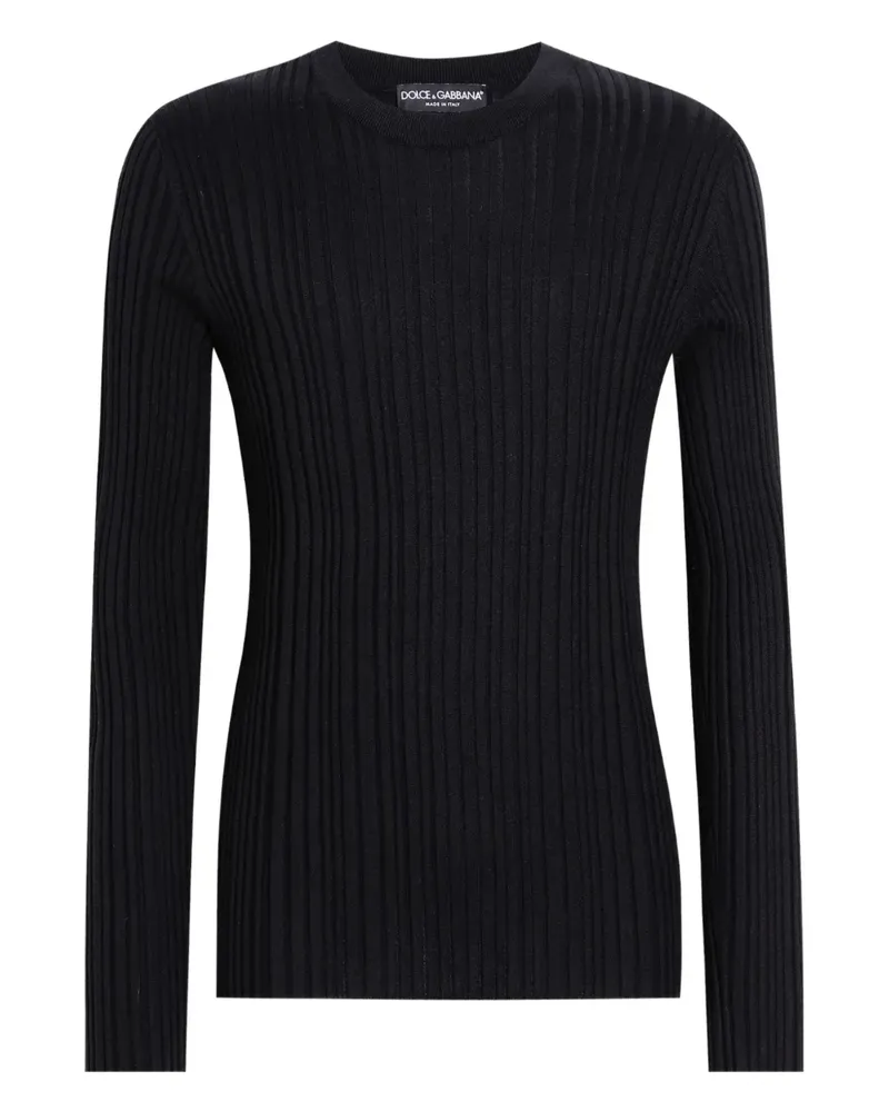 Dolce & Gabbana Gerippter Pullover - Schwarz Schwarz