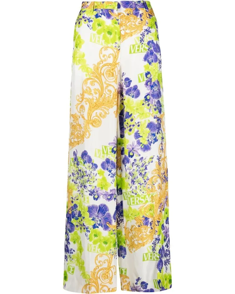Versace Hose mit Barock-Print - Weiß Weiß