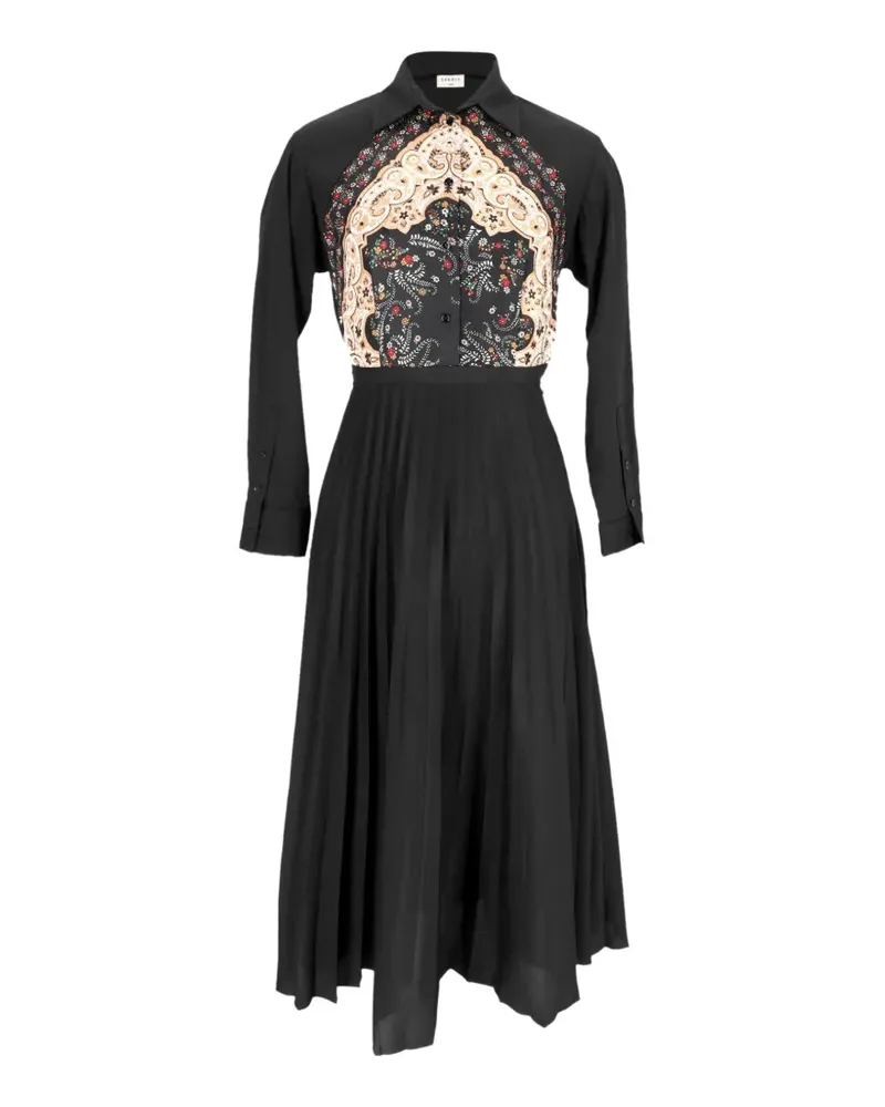 Sandro Stenia Midikleid mit Print - Schwarz Schwarz