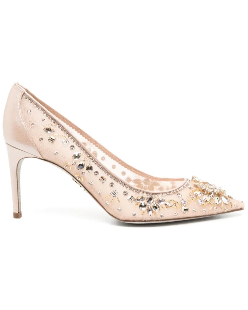 René Caovilla Pumps mit Kristallen 80mm - Braun Braun