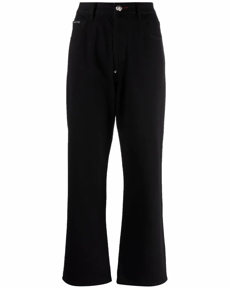 Philipp Plein Iconic Plein Jeans mit lockerem Schnitt - Schwarz Schwarz
